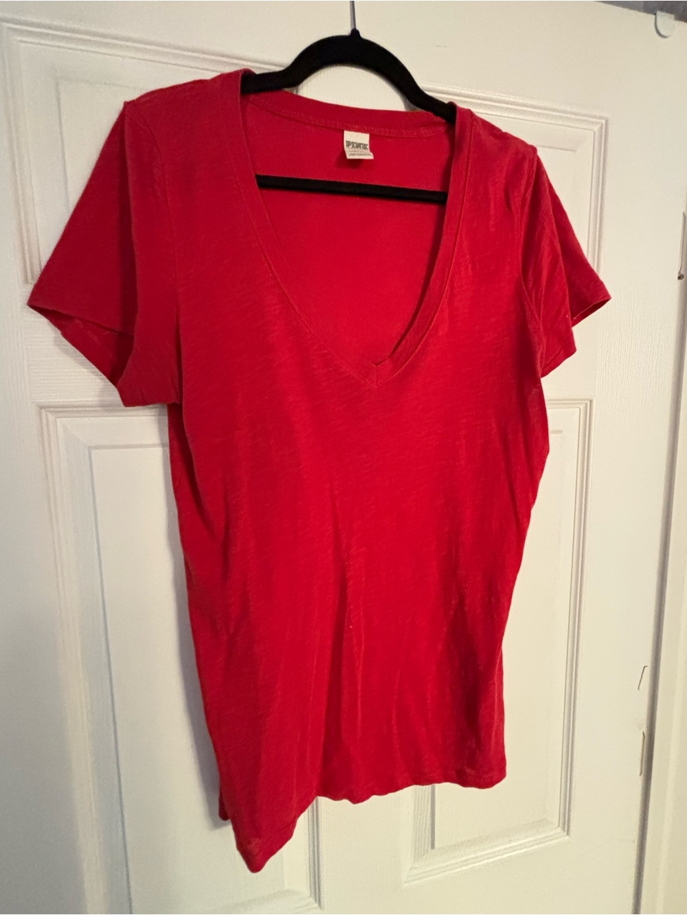 Red V-Neck Women’s Top - Lightweight PINK by VS